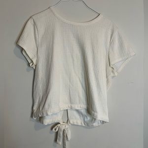 Madewell Super Comfy Split Back Top in Ivory